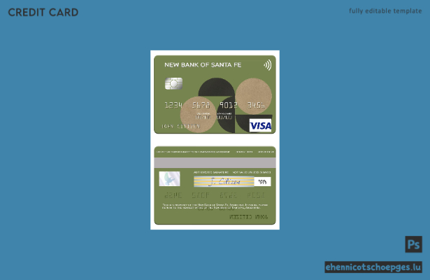 Argentinische Visa-Karte der neuen Bank of Santa Fe – Beispielvorschau